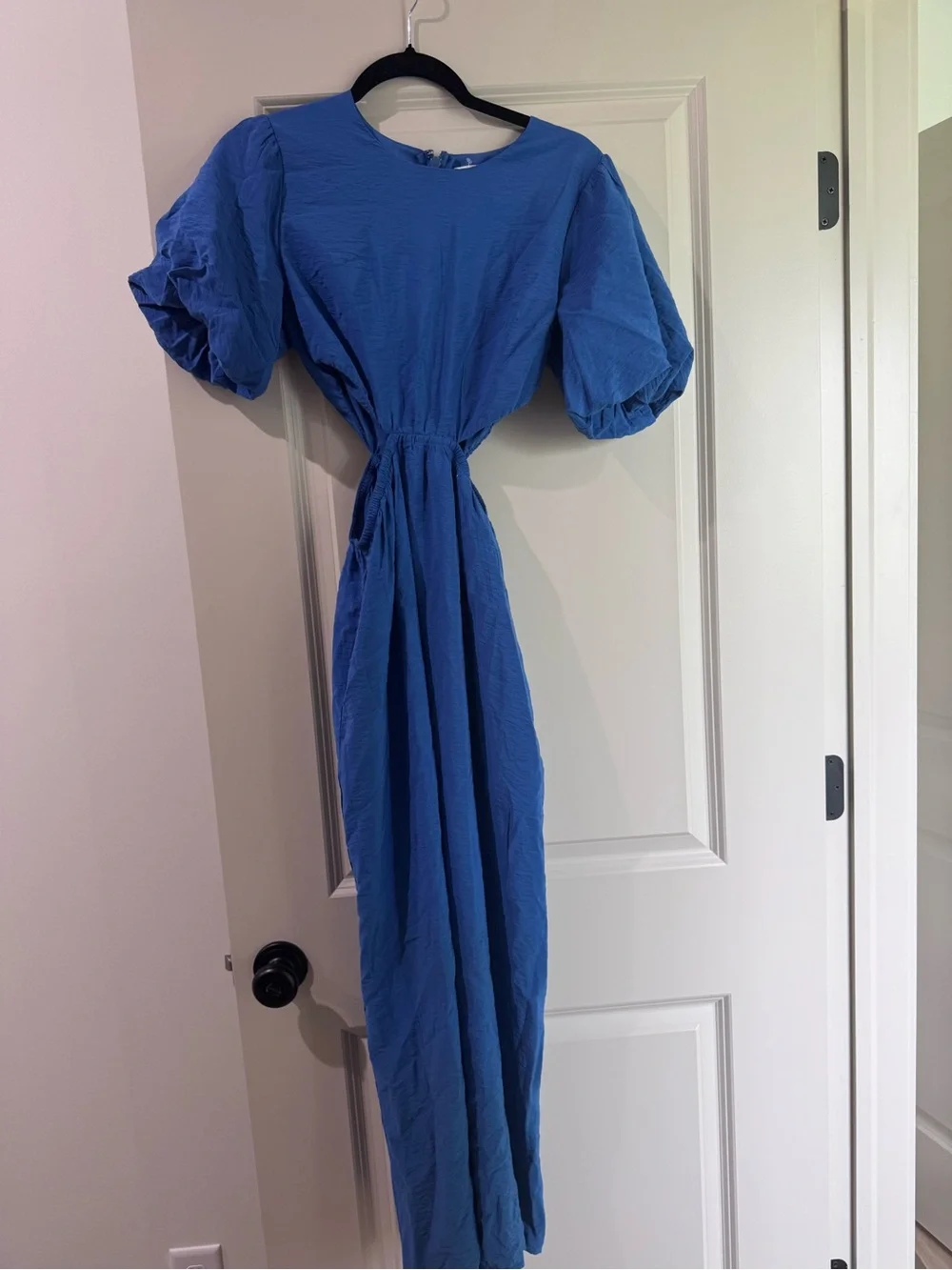 Abercrombie & Fitch Royal Blue Puff-Sleeve Maxi Dress